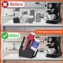 MYITYARD Coffee Station Organizer for Countertop, Acrylic Cup and Lid Dispenser Fit Disposable Paper and Plastic Cups, 2 Compartments Coffee Bar Accessories for Office Breakroom, Home, Kitchen