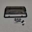 2 Pack License Plate Protector & Frame Combo, Clear Plastic Car Front/Rear Covers with Screws Caps, Universal Fit Car Accessories + Bonus Valve Stem Caps, Adhesive Pads & Mini Screwdriver