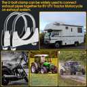 2-1/4" U Bolt Exhaust Clamp - 2.25 Inch U-bolt Muffler Clamps Clip Replacement for RV UTV Tractor Motorcycle System