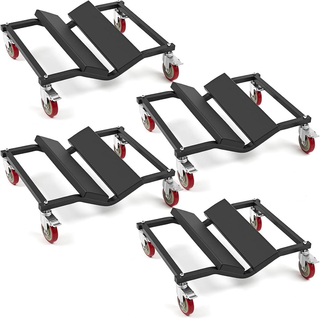 Aurelema 4 Pack Pontoon Boat Dollies, Heavy Duty Boat Dollies with High Load Capacity, 8 Protective Pads for Pontoon & Fishing Boats, Marina Dock Storage