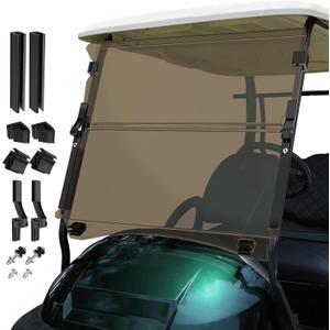 Club Car Precedent Windshield,Golf Cart Windshield for Precedent/Tempo/Onward (2004-Up) Heavy Duty Hinges, Foldable, Anti-UV & Impact Resistant, 5MM Thick PC Material, 37.6"W X 33.2"H (tinted)