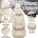 Car Seat Cover Full Set for Lexus RX350 Seat Covers 2007-2025, Nappa Leather Waterproof Seat Covers for Cars, Airbag Compatible, Universal Automotive Seat Covers(Standard Front Row/Beige)