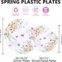 60PCS Wildflower Plates Disposable - Floral Plastic Plate - Colorful Spring Party Plate Decorative Include 30 Dinner & 30 Dessert Plates for Bridal Shower Birthday Tea Party