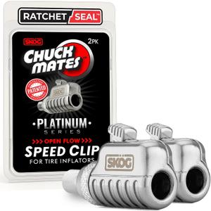 SKG Chuck Mates Platinum (2 Pack) Quick-Connect with Patented RatchetSeal Technology for Tire Inflators Open-Type
