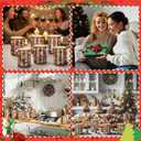 Yungyan 12 Set Christmas Glass Storage Jars with Airtight Lid 17oz Candy Jar Gingerbread Snowman Canister Containers Sets Xmas Cookie Jars with Cards and Organza Bags Winter Countertop Decoration Gift