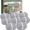 Jumbo Chunky Yarn for Hand Knitting - Super Thick Chenille Chunky Yarn for Crocheting - Extra Soft Bulky Fluffy Blanket Big Yarn 8 Jumbo Pack (27yds,8 oz Each Skein) Light Grey