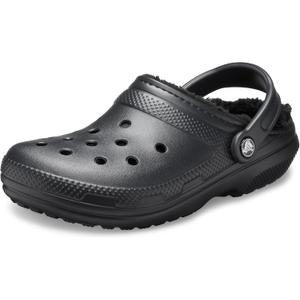 Crocs Unisex-Adult Classic Lined Clog (9 Women/7 Men, Black/Black)