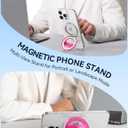 JOYROOM Magnetic Phone Grip, Silicone Finger Loop Grip [Portable Phone Stand] Phone Grip for Magsafe, for iPhone 17/16/15/14/13/12 Series, Rose Red