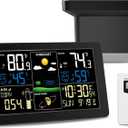 Digital Rain Gauge and Weather Station, Wireless Rain Gauge Outdoor, Home Weather Stations Wireless Indoor Outdoor with Thermometer, Barometer, Hygrometer, Atomic Clock, Weather Forecast and Alerts