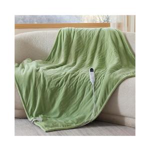 Bedsure Heated Blanket Throw Blanket - Fast Heating Electric Blanket, Soft Flannel Heated Throw with 4 Time Settings, 6 Heating Settings, Warm Gifts for Women Men (50x60 Inches, Sage Green)