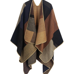 MissShorthair Women's Printed Shawl Wrap Fashionable Open Front Poncho Cape, Gift for Women