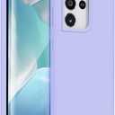 Liquid Silicone Case Compatible with Galaxy S21 Ultra 5G, Gel Rubber Full Body Protection Shockproof Cover for Galaxy S21 Ultra 5G 6.8 inch 2021 [Purple]