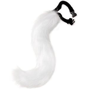 Cat Wolf Fox Faux Fur Furry Tail for Cosplay Halloween Fancy Party Costume Accessories (19.68 inch, Black)