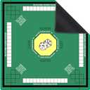 Mahjong Mat for Table 31.5''x31.5'', Mahjong Cloth Cover with Game Rules, Mahjong Tablecloth for Poker, Board Games Table Mat, Card Games, Tile Games, Dominoes (Green)