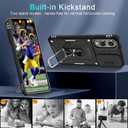 4 x DEERLAMN Case for Samsung Galaxy S25 Edge with Slide Camera Cover+Screen Protector (1 Pack), Rotated Ring Kickstand Military Grade Shockproof Protective Cover-Black (S25 Edge-6.7 Inch)