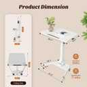 Foldable Mobile Standing Desk, 90 Tiltable Rolling Standing Desk, Height Adjustable Portable Laptop Workstation for Home Office, Easy to Fold, White