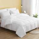 DWR 100% Cotton Fabric Covered Down Alternative Comforter| All-Season Weight, King (104x88) (White)