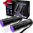 COSOOS 2 Pack UV Flashlight, 12 LED Handheld Blacklight Flashlight 395nm Mini Light Torch Detector for Dog Pet Urine Stains, Bed Bugs and Scorpions. (Batteries not Included)