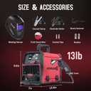 ACEWELDER 140A MIG Welder, 3 in 1 Flux Core, MIG/LIFT TIG/Stick Welding Machine 110V Portable IGBT Inverter Synergic Control, LED Display with Welding Helmet