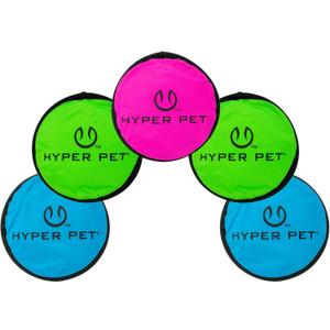 Hyper Pet Flippy Flopper 9" Flying Disc Soft Dog Toy, Floats in Water & Safe on Teeth, for All Breeds, Pack of 5 