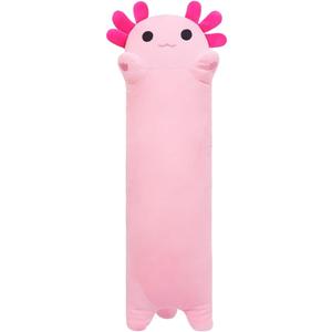 Sausudols Long Axolotl Plush, 19.6 Long Axolotl Body Pillow for Kids, Cute Axolotl Stuffed Animals for Girls, Soft Plushies Toy Gifts for Birthday Pink