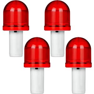 4-Pack LED Traffic Cone Lights - Emergency Flashing Warning Light for Collapsible Cones, 360-Degree LED Barricade Lights for Traffic Safety and Emergencies