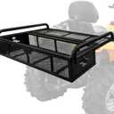 JY Performance ATV Rear Cargo Basket, Universal ATV Racks and Baskets Storage Rack for Camping/Fishing/Beach Side/Hiking
