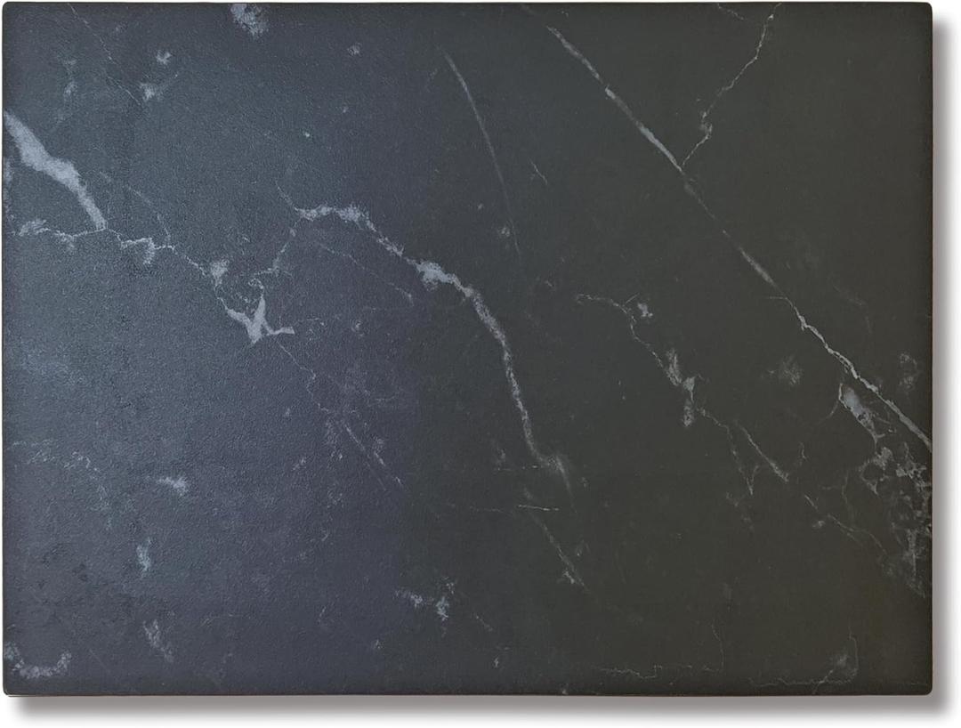 Multi-Purpose Pastry Marble Design Stone Tray Cutting Board Slab 16 x 12 With Non-Slip Feet,Stone Cheese Pastry Board, Serving Tray, Heat Resistant, Easy To Clean(G101, 16 * 12)