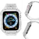 CRIS-BAND Bumper Bands Compatible with Apple Watch Band 45mm 44mm 42mm 41mm 40mm 38mm for Women Men, Water Shock-Proof Strap for iWatch Apple Watch Band with Case for Series 9 8 7 6 SE 5 4 3 2 1 (Jelly-Clear)