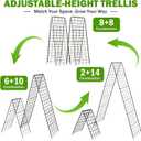 Heavy Duty 50"x17" Adjustable A-Frame Trellis for Climbing Plants Rust-Proof Metal Garden Trellis with Dense Grid Design, Perfect for Raised Beds, Tomatoes, Cucumbers & Outdoor Vines (Black, 1 Pcs)