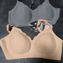 HBselect Jelly Bras for Women No Underwire 3PCS Comfort Wireless Push Up Bras Seamless Scalloped Lift Everyday Bralettes (L)
