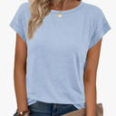 ATHMILE Womens Tops Basic T Shirts Summer Business Dressy Casual Cap Sleeve Tee Cute Clothes Trendy Fashion Outfits, 3XL