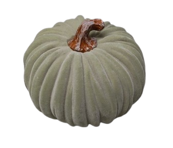 Boston International Decorative Tabletop Velvet Pumpkin, 6.5 x 5-Inches, Green