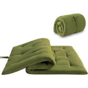 Mollydot Japanese Floor Futon Mattress Full Size 54"x 75", Foldable Bed Mattress, Portable Tatami Mat Sleeping Pad, Folding Futon Cushion, Roll Up Floor Lounger for Guest Room Dormitory (Green)