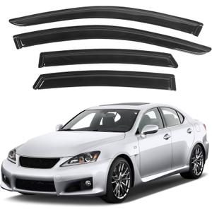 IG Window Visors Fit for 2006-2013 Lexus IS250 IS350, Out-Channel Rain Guards Vent Wind Deflectors 4PC, Car Accessories for 06-13 Lexus is Series