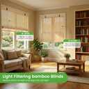 BAYUE Bamboo Blinds, Roll Up Window Shades with Light Filtering for Home, 24"W x 59"H