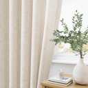 Aersas Natural Cream Pleated Linen Curtains 94 Inches Long for Living Room Bedroom Pinch Pleat with Hooks Back Tab Light Filter Boho Farmhouse Custom Semi Sheer 94 Inch Curtain for Sliding Door