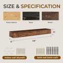 48" Fireplace Mantel, 5'' Thick Handmade Hollow Solid Wood Wall Long Floating Shelf with Invisible Wood Brackets, Brown