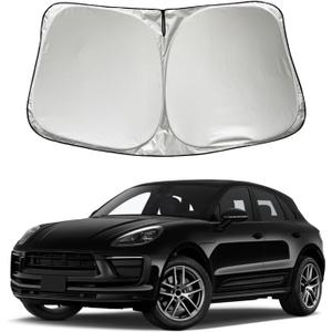 Car Windshield Sun Shade Sunshade Compatible with Porsche Macan 2025 2024 2023 2022-2014 Accessories, Foldable Car Front Window Sun Shield Visor