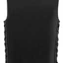 Milwaukee Leather MLM3520 Men's Black Leather Vest - Classic V-Neck Straight Bottom Side Lace Motorcycle Rider Vest - XX-Large