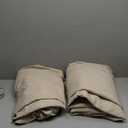 Heavy Natural Linen 100% Light Blocking Curtains & Drapes 96 Inches Long 2 Panels Set for Bedroom, Neutral Pinch Pleated Black Out Thermal Warm Beige Curtain for Summer Heat Energy Efficient 40W x 96L