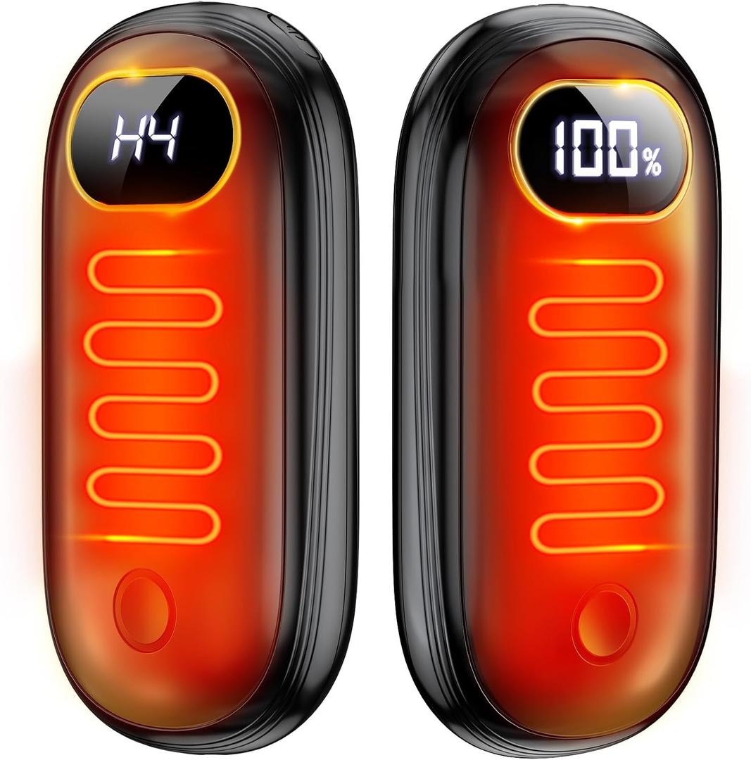 Hand Warmers Rechargeable - Electric Hand Warmers 2 Pack with Dual-Sided Heating for 15Hrs Warmth, LED Display & Flashlight, Hunting Essentials, Gifts for Christmas Man Women Raynauds Golf