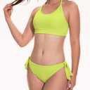 Beautikini Period Swimwear for Teens Two Piece Menstrual Leakproof Swimsuit Halter Bikini Set Bathing Suits for Girls Women (Yellow, M)