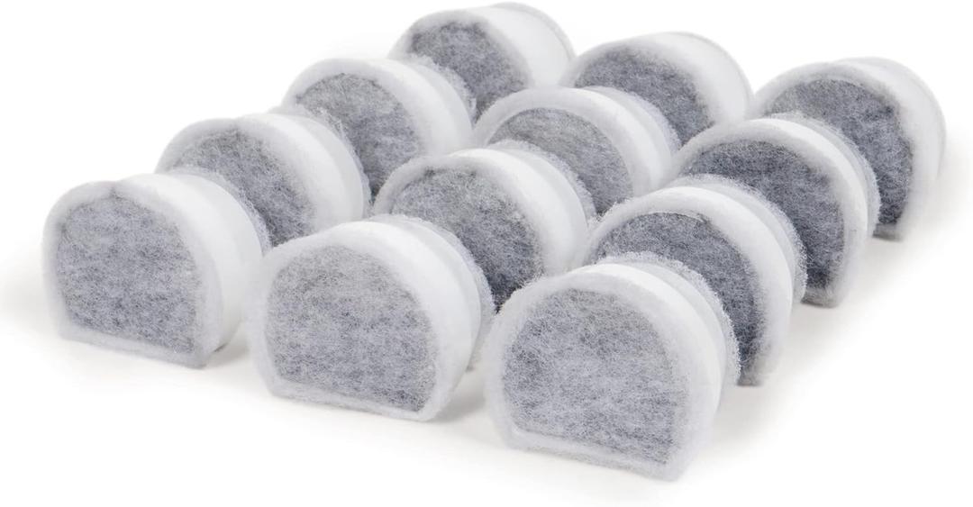 PetSafe Drinkwell Cat Water Fountain Carbon Replacement Filters - Compatible with Drinkwell 1/2 Gallon, 1 Gallon, 2 Gallon, Avalon, Pagoda, Sedona and Seascape Fountains, 12-Pack