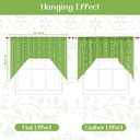 Yinhua Boho Swag Valance Curtains Vintage Linen Valances for Windows Light Filtering Floral Kitchen Valance Rod Pocket Farmhouse Rustic Tassel Window Valances for Bathroom Cafe, 60" W x 36" L, Green