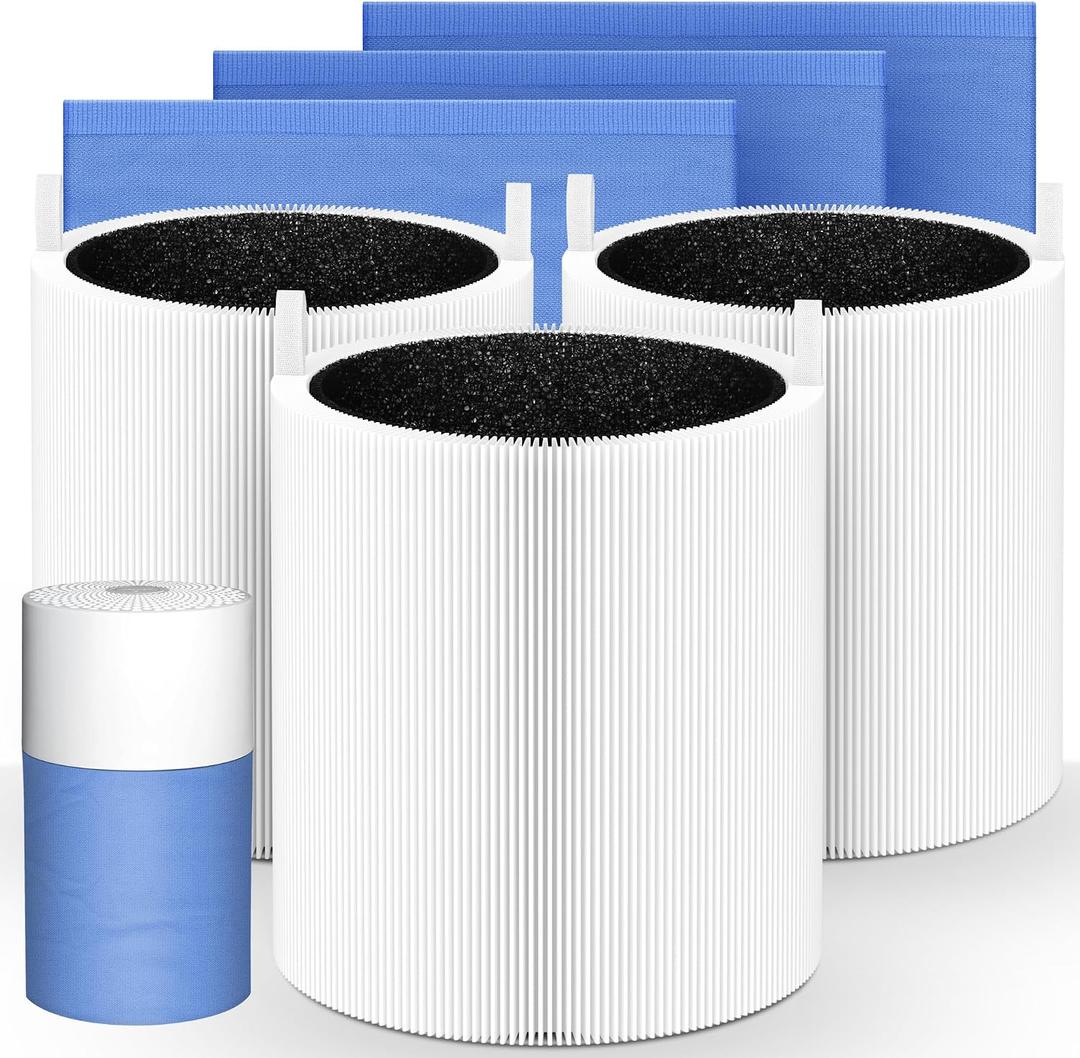 3 Packs 511 Replacement Filters Compatible with Blueair Blue Pure 511 Air Cleaner Purifier, 3 Stages Filter of Premium Filter and Activated Carbon with 3pcs Cloth Cover Pre-Filters