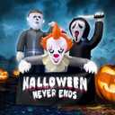 6FT Halloween Inflatable Killers Decorations Built-in LED Lighted Blow Up Decoration Home Yard Outdoor Indoor Garden Lawn Decor