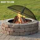 SUNCREAT Spark Screen, Fire Pit Screen 36 Inch Round with Handle, Heavy Duty Mesh Cover Fire Pit Lid for Outdoor, Patio, Backyard, Camping, Beach, Poker Not Included, 36 Inch