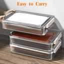 2PCS 6 Qt A4 Paper Storage Box Clear Plastic Case 9x13 Scrapbook Case Stackable Transparent File Box A4 Paper Storage Containers for Craft, Document, Photo, Book13.58" x 9.25" x2.75"