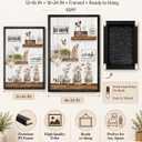 Framed Farmhouse Bathroom Wall Art Rustic Cotton Flower Bathroom Pictures Wall Decor Vintage Relax Soak Unwind Sign Painting Country Flower Bath Canvas Prints For Washroom Home Painting 24x16 Inch
